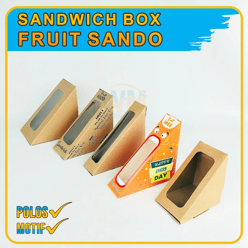 Box Segitiga Sandwich Fruit Sando Mika Sandwich Segitiga / Mika Sanwich Buah / Sandwich Box Fruit Sando / Kemasan Sandwich Segitiga / Box Sandwich - Gambar 1