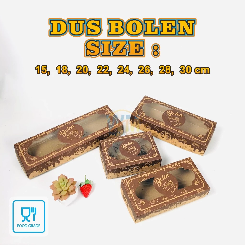 Dus Box Bolen Pisang Isi 10 Dus Box Bolen Pisang Isi 10 – Dus Bolen Kraft Window Mika Food Grade – 8 Ukuran 30×10×5 s/d 15×10×5 - Gambar 1