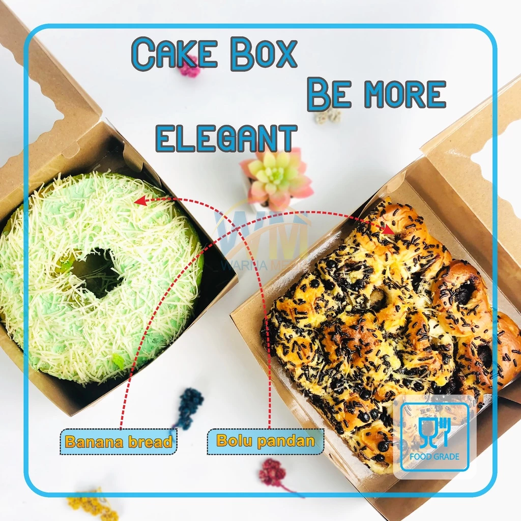 Dus Box Bolu 18x18x7 Dus Nasi Catering 4 Dus Box Bolu 18x18x7 / Dus Nasi Catering / Box Dus Brownies 18x18x7 / Dus Kue 18x18x7 / Box Souvenir / Cake Box 18x18 x 7 / - Gambar 1