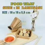 Paper Food Tray S 10x10x3,5 / Piring Nampan Kertas / Alas Tempat Makan / Tempat Makan Kentang Sosis Burger / Nampan Makanan Kerta - Gambar 3