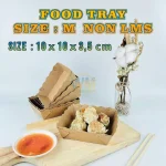 Paper Food Tray S 10x10x3,5 / Piring Nampan Kertas / Alas Tempat Makan / Tempat Makan Kentang Sosis Burger / Nampan Makanan Kerta - Gambar 5