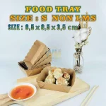Paper Food Tray S 10x10x3,5 / Piring Nampan Kertas / Alas Tempat Makan / Tempat Makan Kentang Sosis Burger / Nampan Makanan Kerta - Gambar 4