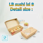 Sushi box / Mika sushi panjang / Box sushi / Tray mika sushi / Kotak sushi / Kemasan sushi / Dus sushi motif / Wadah Sushi - Gambar 3