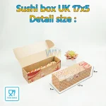 Sushi box / Mika sushi panjang / Box sushi / Tray mika sushi / Kotak sushi / Kemasan sushi / Dus sushi motif / Wadah Sushi - Gambar 4